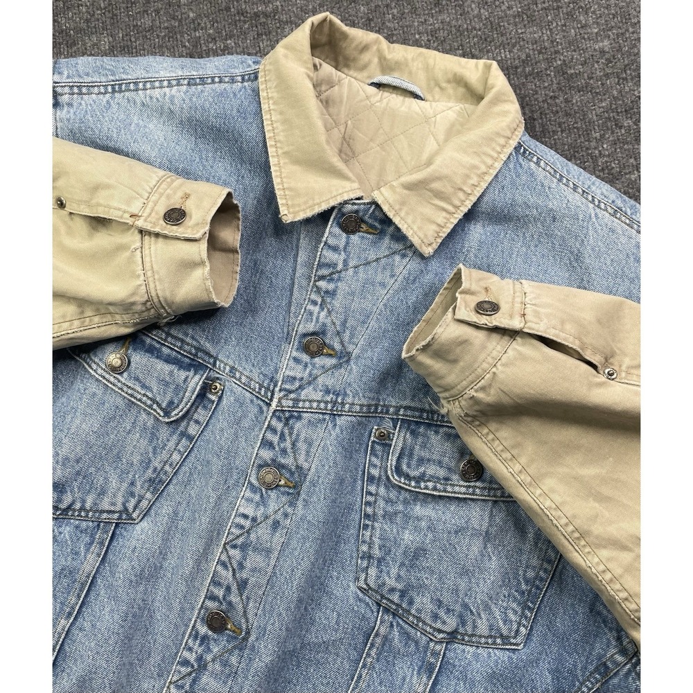 Vintage 1969 Original Gap Khaki Denim Blue Jean Motorcycle Quilted Men's Jacket